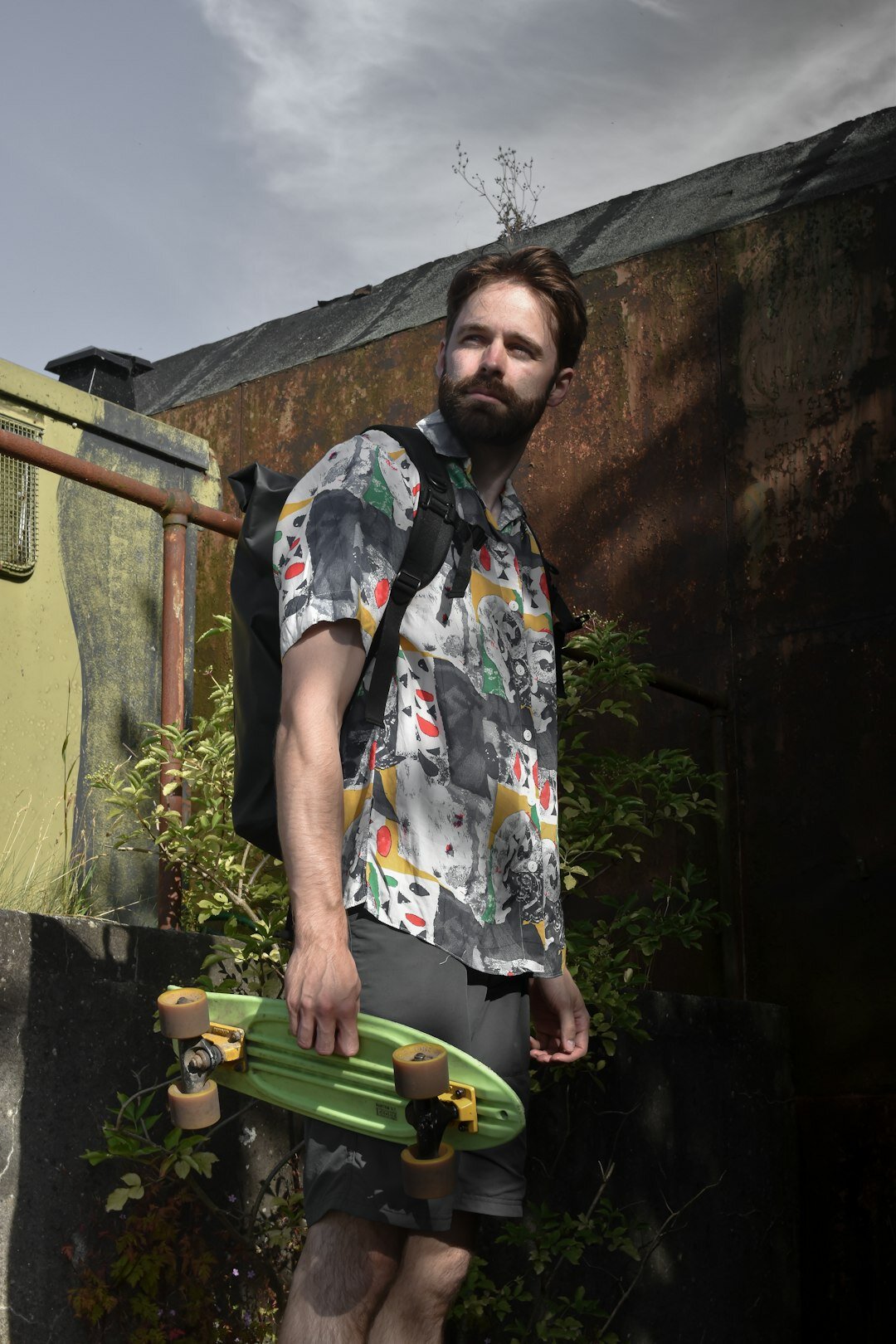 Portrait of a Danish male photojournalist with a beard