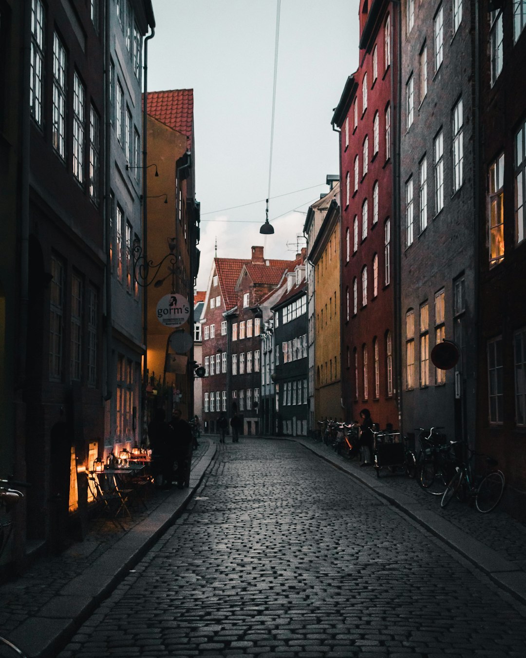 quiet danish street scene