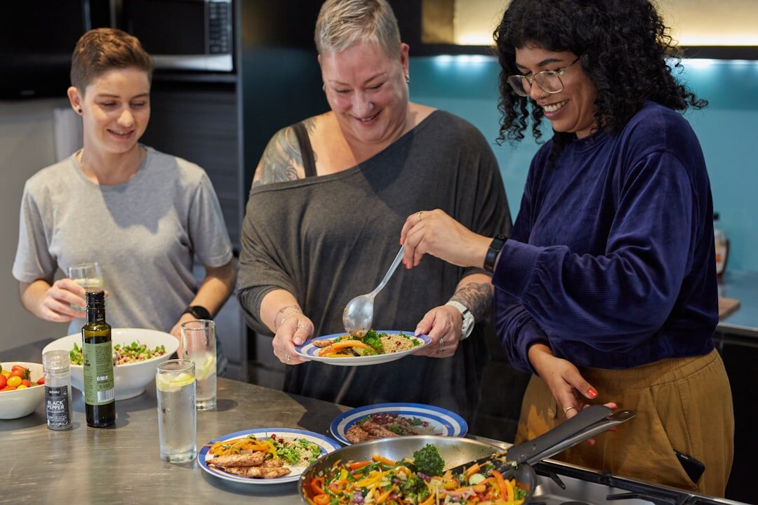 family cooking together