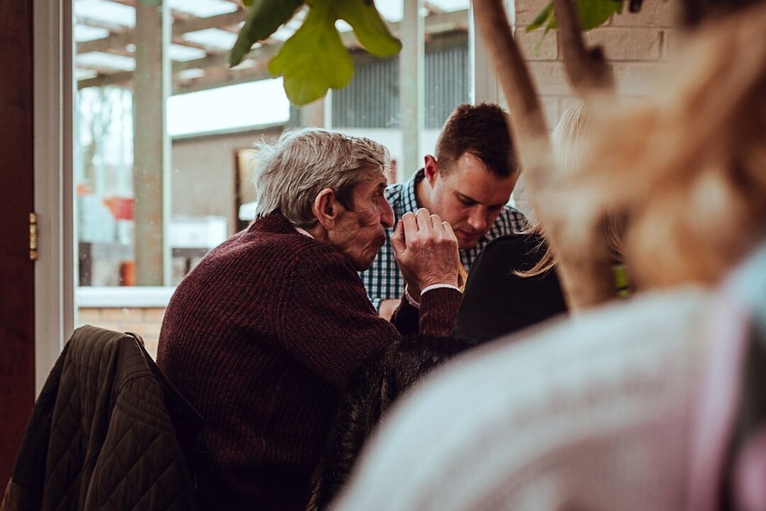elderly person sharing memories